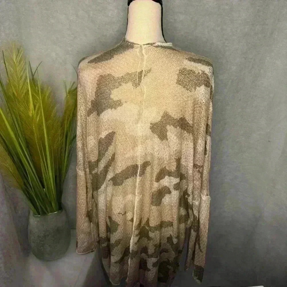 POL Large Camo Print Lightweight Slouchy Relaxed Oversized Duster Cardigan - Picture 6 of 10